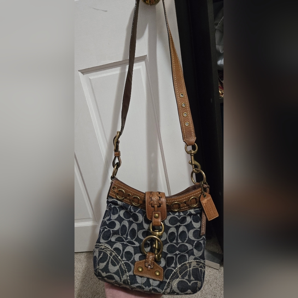 Coach Limited Edition Denim Crossbody with Leather Accents/Brass Hardware, Y2K